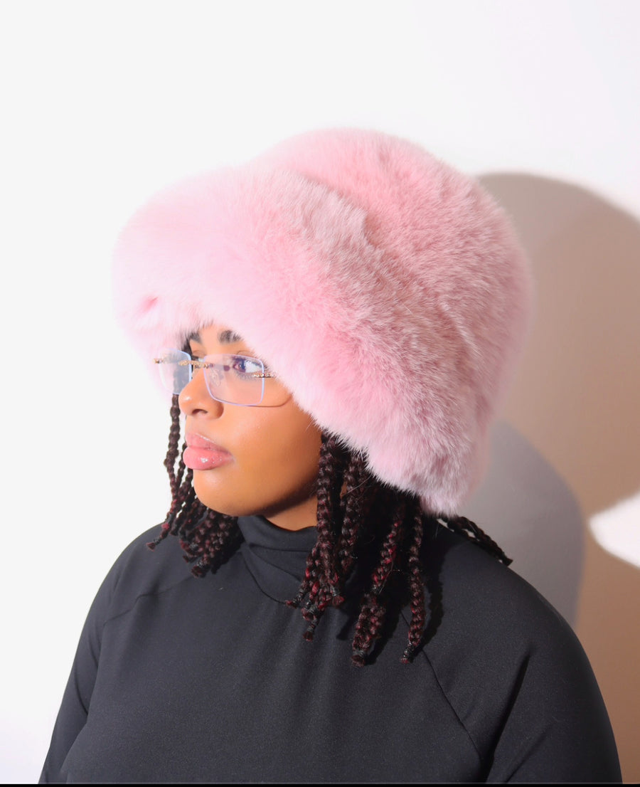 Majoy Pink Dyed All Fur Hat